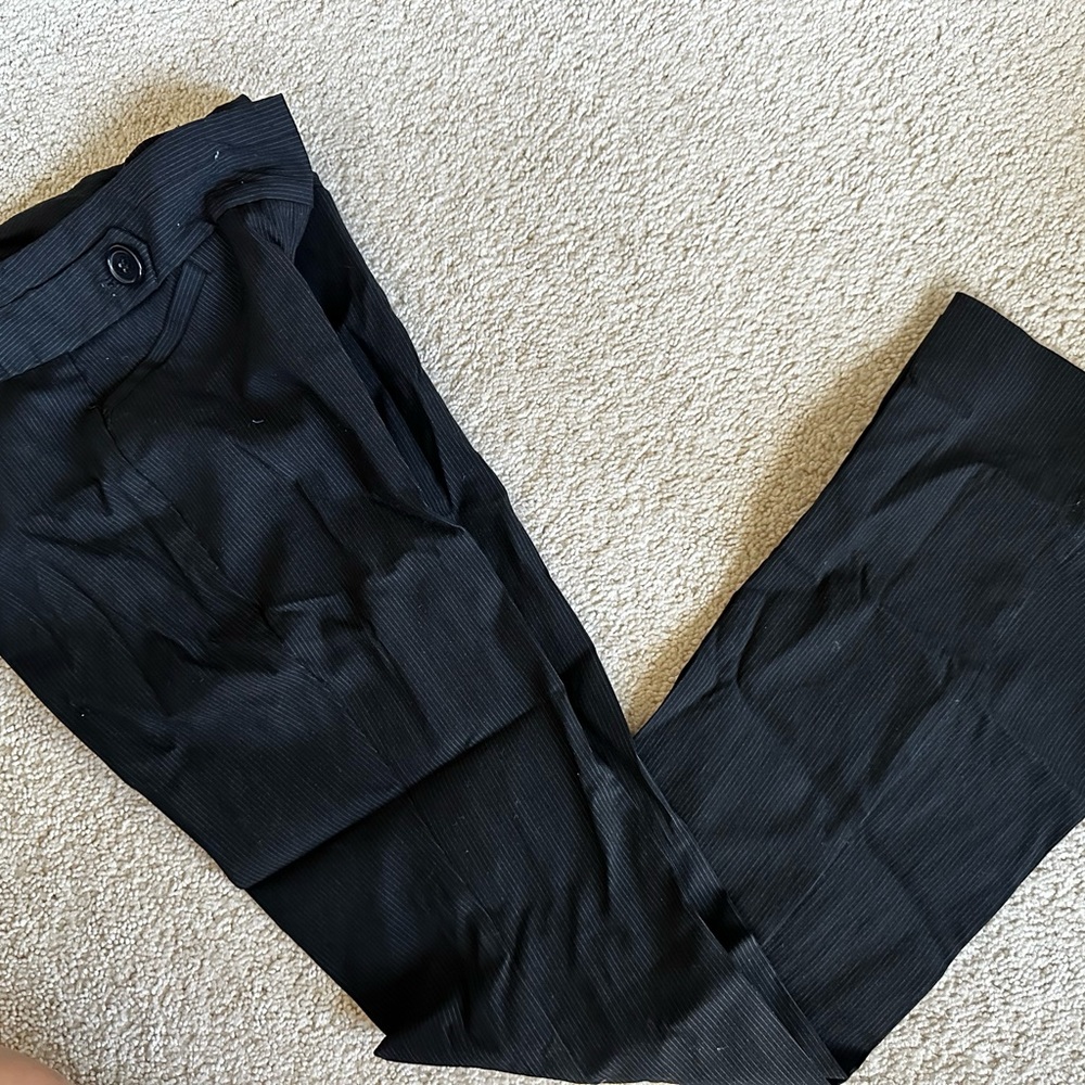 The Limited Black Pin Striped Slacks Extra Stretch
